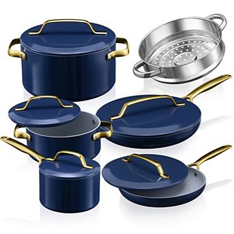 Gotham Steel Modern Cookware 11 pc Ceramic Coating Nonstick Cookware Set