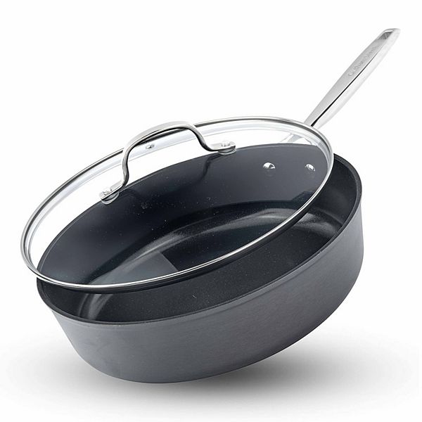 Gotham Steel Pro Ultra Ceramic 4 qt. Deep Saute Pan with Lid in Black