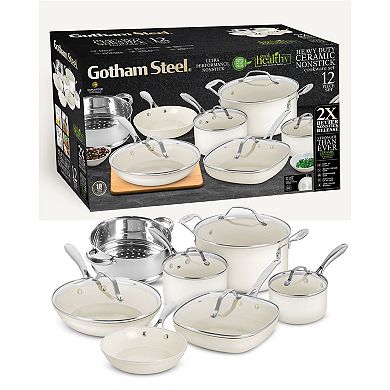 Gotham Steel Natural Collection 12-pc. Ultra Performance Ceramic Nonstick Cookware Set