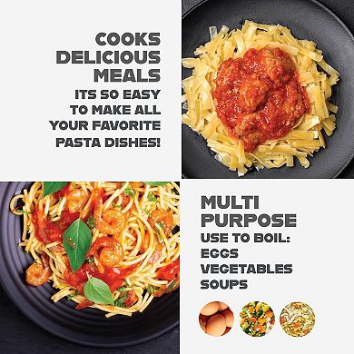Gotham Steel Natural Collection 5-qt. Ceramic Nonstick Pasta Pot with Twist N' Lock Handles