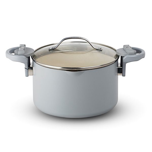 Gotham Steel Natural Collection 5-qt. Ceramic Nonstick Pasta Pot with Twist N' Lock Handles - Gray