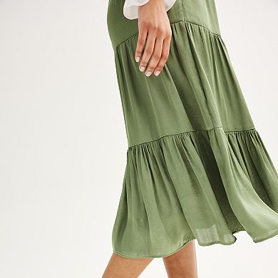 Women's Nine West Tiered Midi Skirt