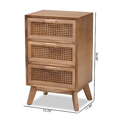 Baxton Studio Baden 3-Drawer End Table