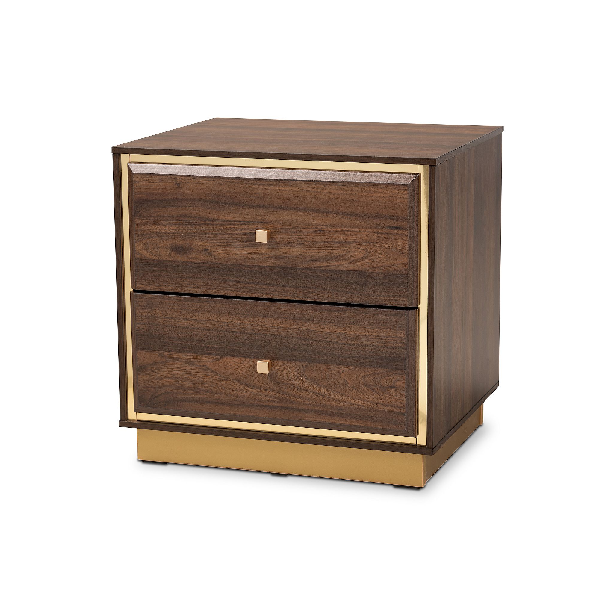 Baxton Studio Cormac Nightstand, Marble White Gold