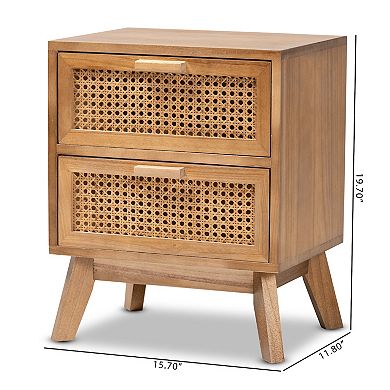 Baxton Studio Baden 2-Drawer End Table