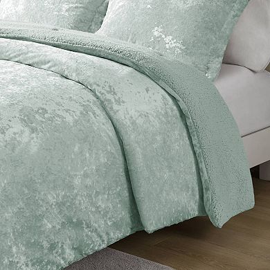 Intelligent Design Gemma Crushed Velvet Sherpa Reversible Comforter Set