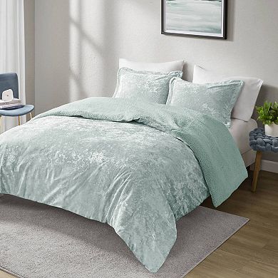 Intelligent Design Gemma Crushed Velvet Sherpa Reversible Comforter Set