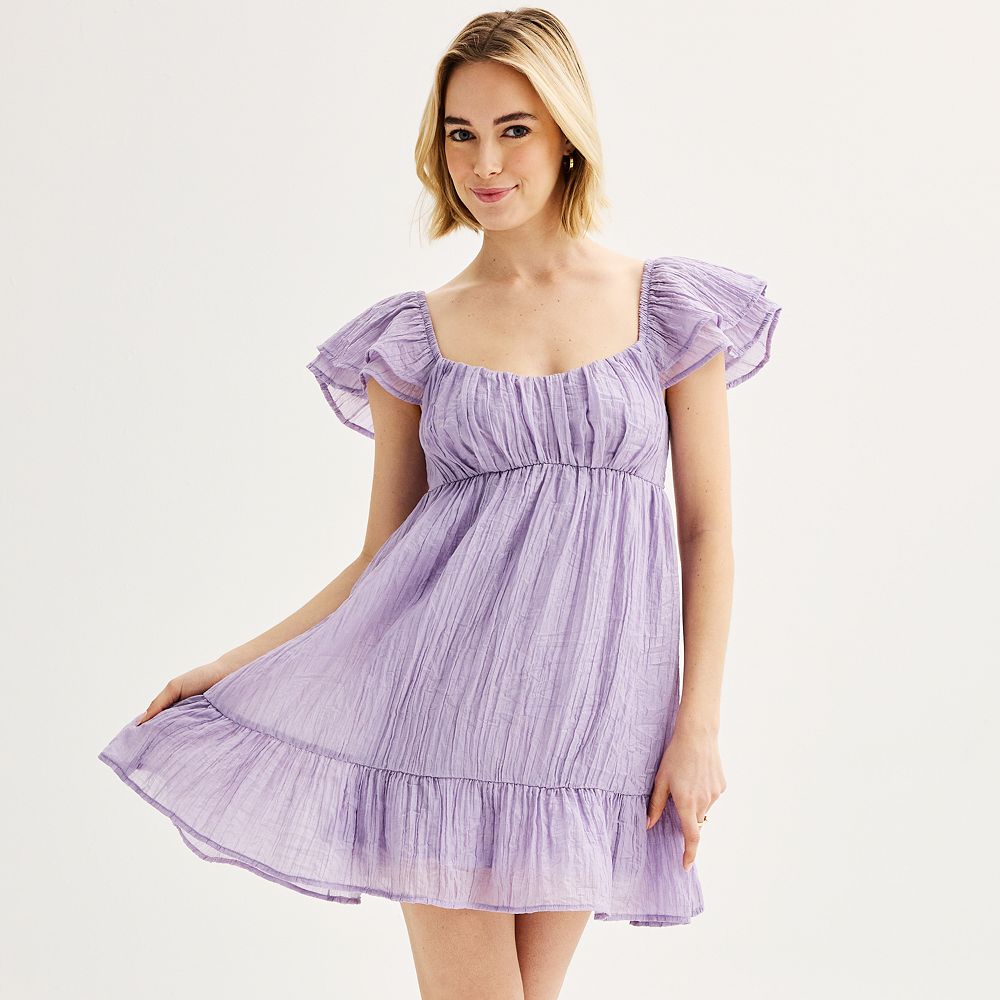 Flutter Skater Dress Yellow