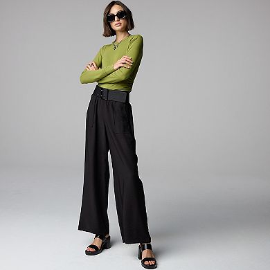 Plus Size Simply Vera Vera Wang Wide Leg Travel Pants