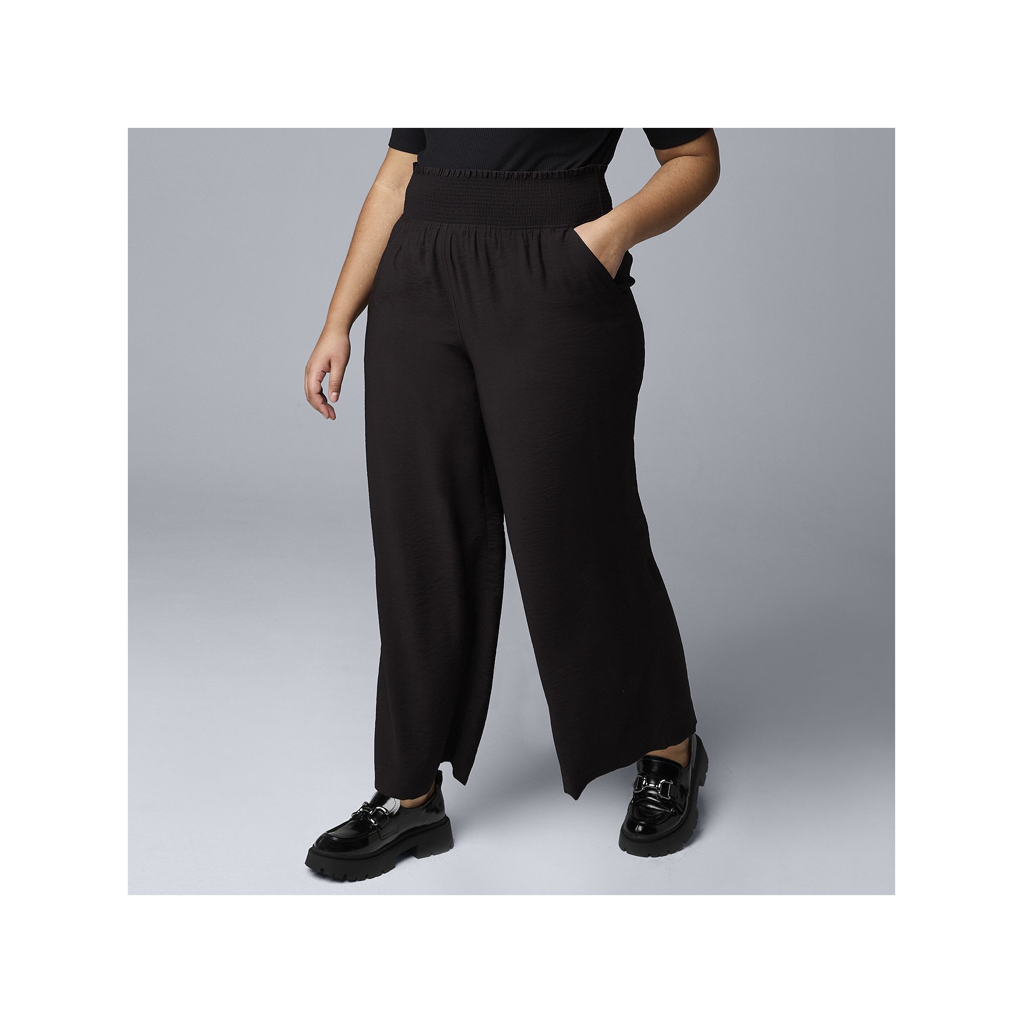 Plus Size Simply Vera Vera Wang Wide Leg Travel Pants, Womens, Size: 0X, B