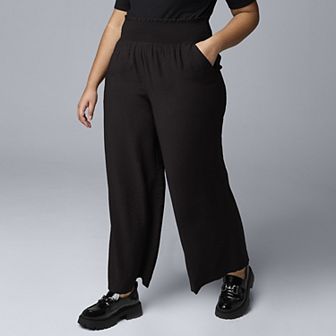 Plus Size Simply Vera Vera Wang Wide Leg Travel Pants