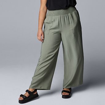 Plus Size Simply Vera Vera Wang Wide Leg Travel Pants
