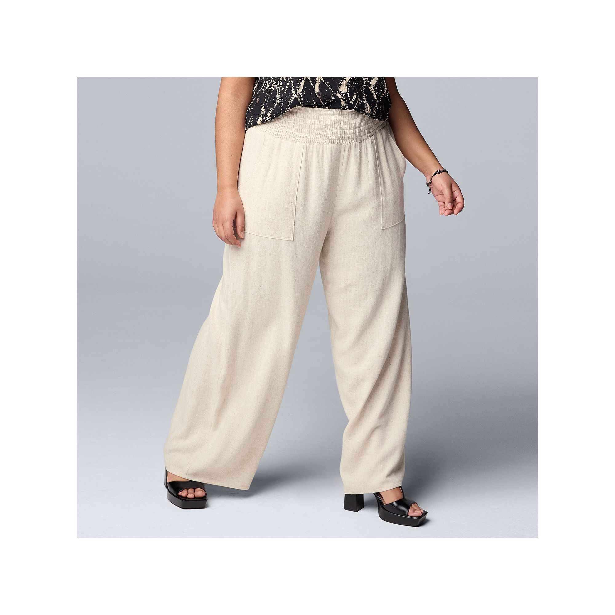 Plus Size Simply Vera Vera Wang Wide Leg Travel Pants, Womens, Size: 0X, V