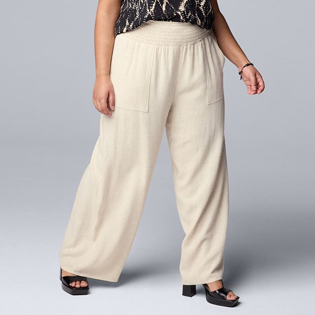 Plus Size Simply Vera Vera Wang Wide Leg Travel Pants