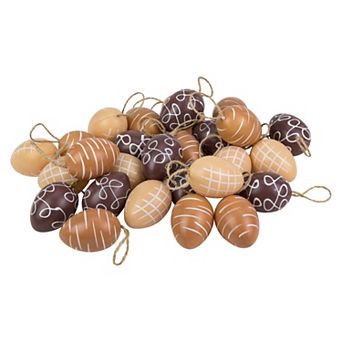 Set of 27 Brown and Beige Spring Easter Egg Ornaments 2.25"