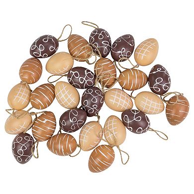 Set of 27 Brown and Beige Spring Easter Egg Ornaments 2.25"