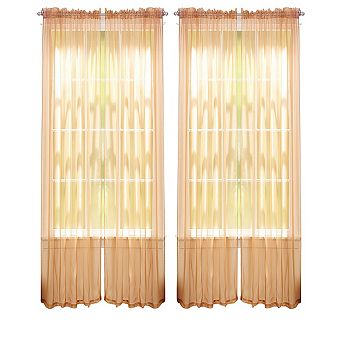 J&V TEXTILES Solid Sheer Window Curtain Panels- Set of 4