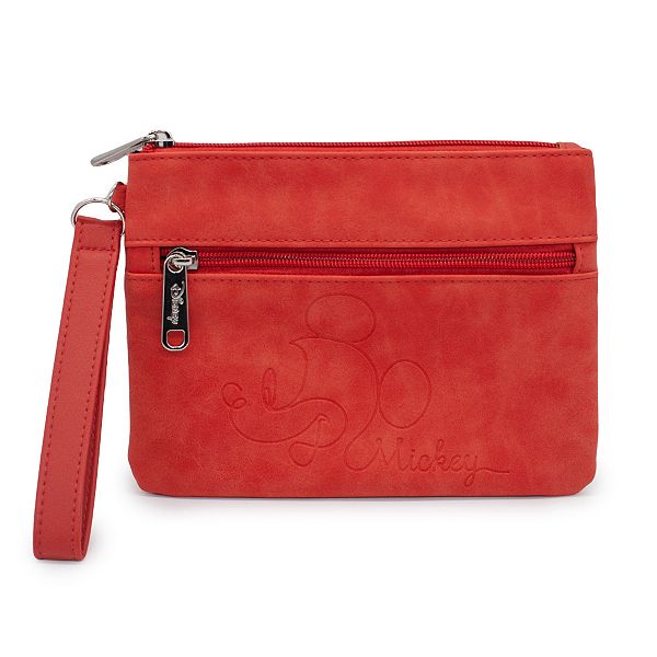 Disney Wallet, Double Pocket Wristlet, Mickey Profile and Script Single