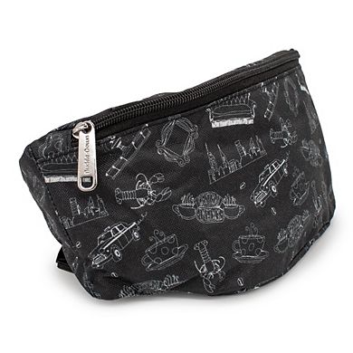 Friends Television Show Bag, Fanny Pack, Friends Icons Scattered Black White, Canvas