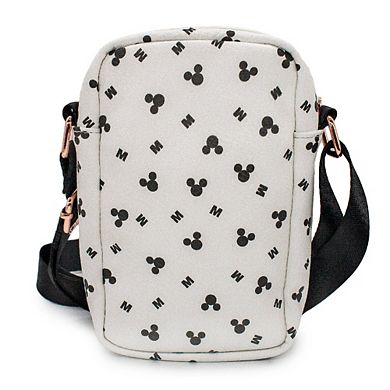 Disney Bag, Cross Body, Mickey Mouse Head and M Icons Scattered, White, Vegan Leather