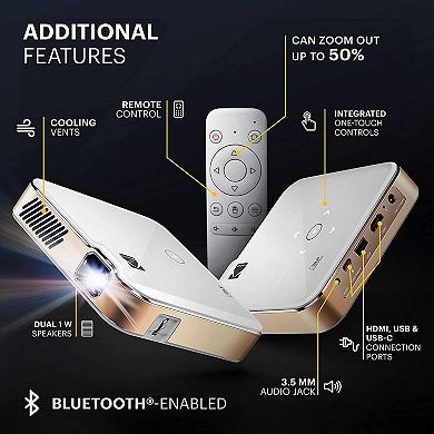 Luma 450 Portable Pico Smart Projector, 1080p Projector with WiFi And Bluetooth