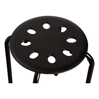 Norwood Commercial Furniture Black Stacking Stool Set (Pack of 5)