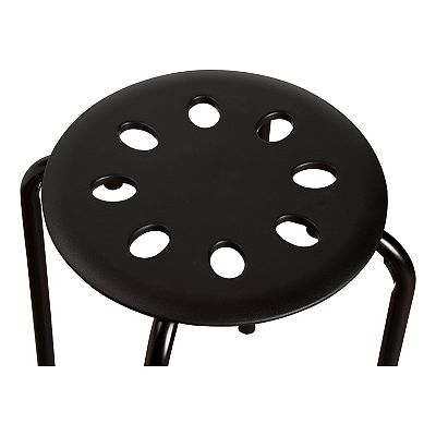 Norwood Commercial Furniture Black Stacking Stool Set (Pack of 5)