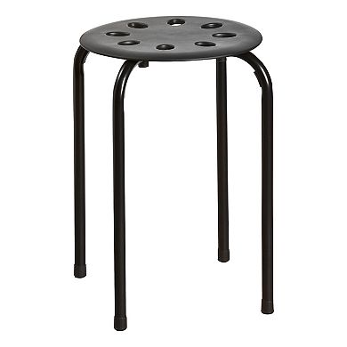 Norwood Commercial Furniture Black Stacking Stool Set (Pack of 5)