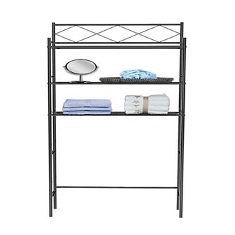 J&V TEXTILES 3-Shelf Metal Bathroom Organizer Over The Toilet, Bathroom Space Saver