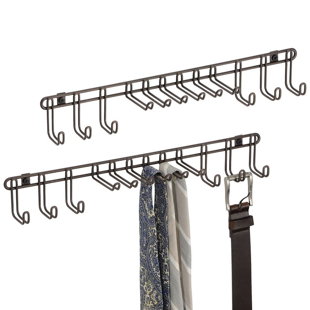 Tie Rack Huji Wall Mount Tie And Belt Rack Organizer, White (1 Pack Motorized  Tie And Belt Rack, image size:1000x1000