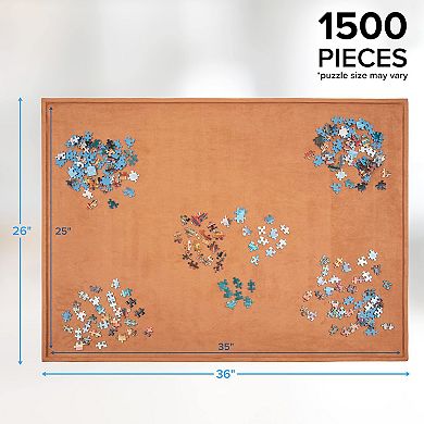 1500 Piece Soft Puzzle Board 36ʺ x 26ʺ with Cover and Puzzle Trays