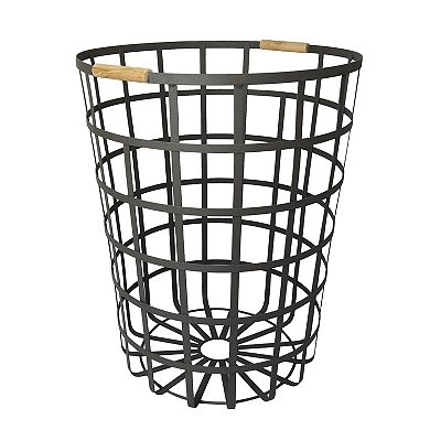 Sonoma Goods For Life® Gray Wire & Wood Hamper