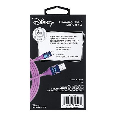 Disney's Stitch 6-ft. USB A To Type C Braided Charging Cable
