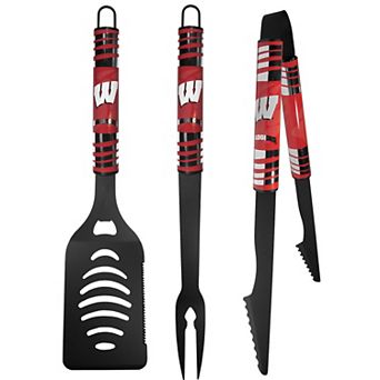 NCAA Wisconsin Badgers 3 pc Black Tailgater BBQ Set