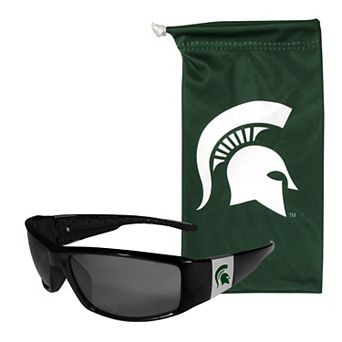 Michigan State Spartans Chrome Wrap Sunglasses with Microfiber Bag