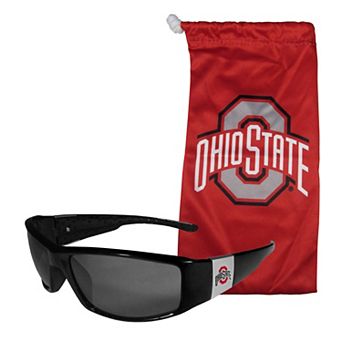 Ohio State Buckeyes Chrome Wrap Sunglasses with Microfiber Bag