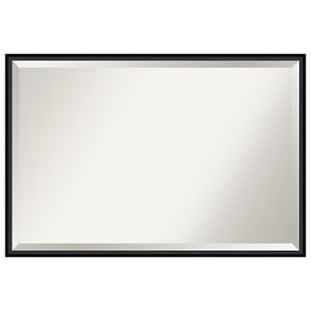 Lucie Champagne Beveled Wood Bathroom Wall Mirror