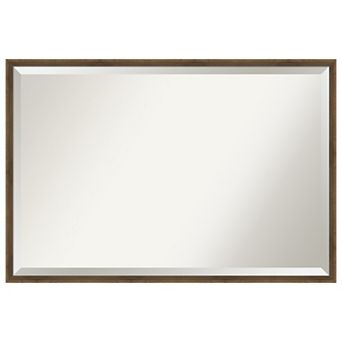Lucie Champagne Beveled Wood Bathroom Wall Mirror