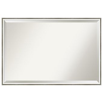 Lucie Champagne Beveled Wood Bathroom Wall Mirror