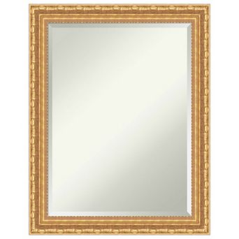 Versailles Gold Beveled Wood Bathroom Wall Mirror