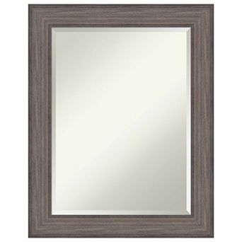 Country Barnwood Beveled Wood Bathroom Wall Mirror