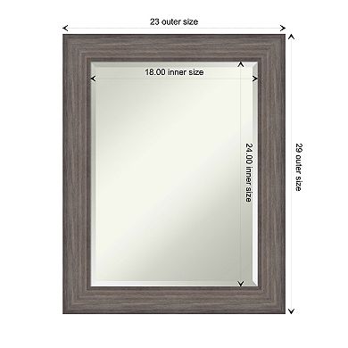 Country Barnwood Beveled Wood Bathroom Wall Mirror