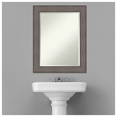 Country Barnwood Beveled Wood Bathroom Wall Mirror