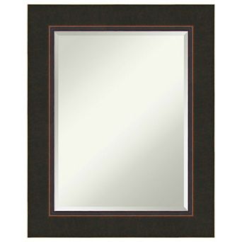 Milano Bronze Beveled Wood Bathroom Wall Mirror