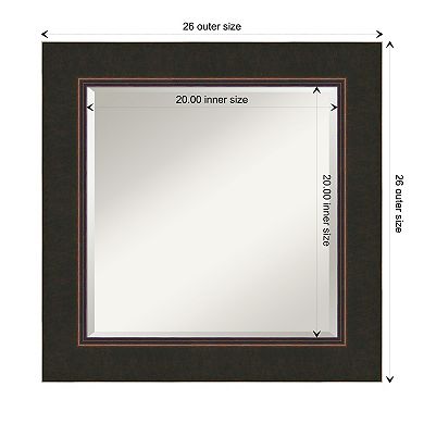 Milano Bronze Beveled Wood Bathroom Wall Mirror