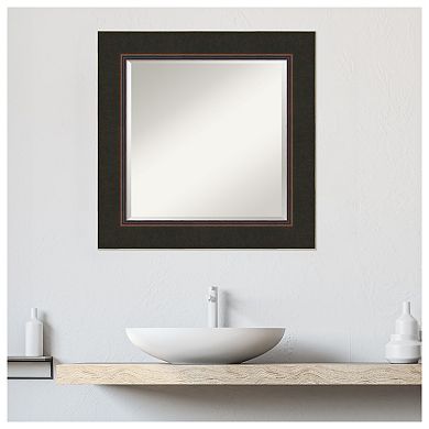 Milano Bronze Beveled Wood Bathroom Wall Mirror
