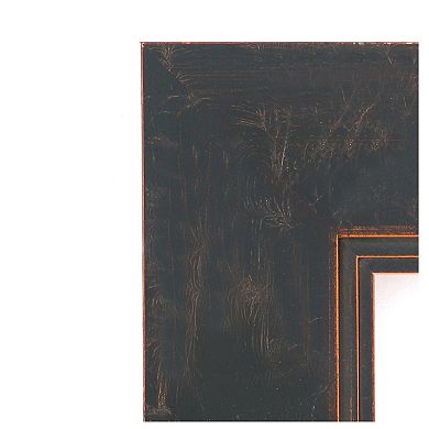 Milano Bronze Beveled Wood Bathroom Wall Mirror