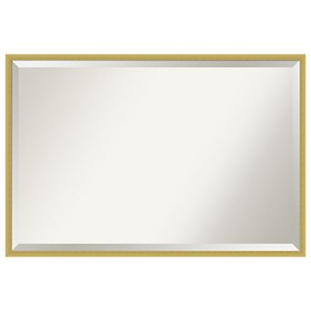 Svelte White Beveled Wood Bathroom Wall Mirror