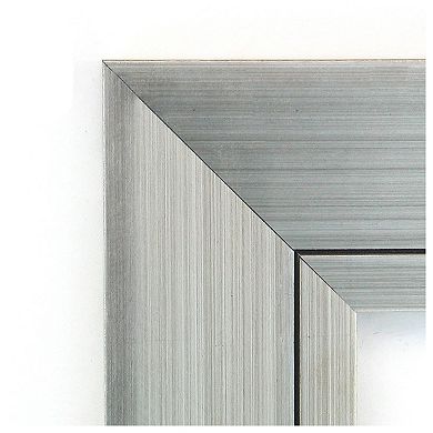 Romano Silver Beveled Wood Bathroom Wall Mirror