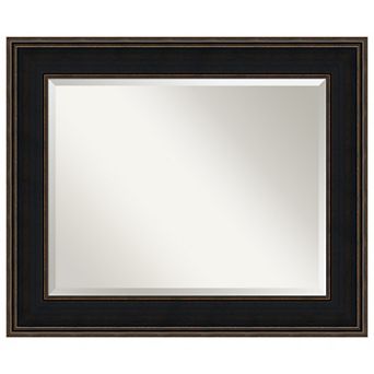 Mezzanine Espresso Beveled Wood Bathroom Wall Mirror
